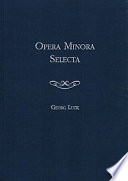 Opera minora selecta /